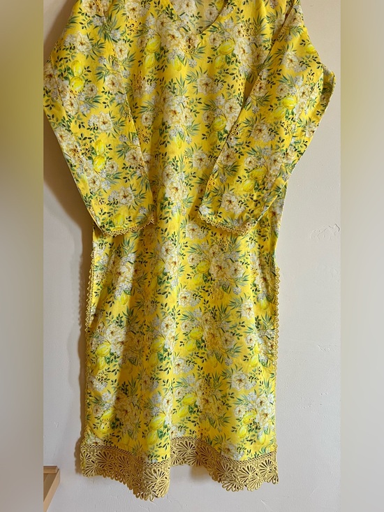 Bareeze Dresses & Skirts - Yellow Floral Indian Pakistani lawn cotton dress brand Bareeze